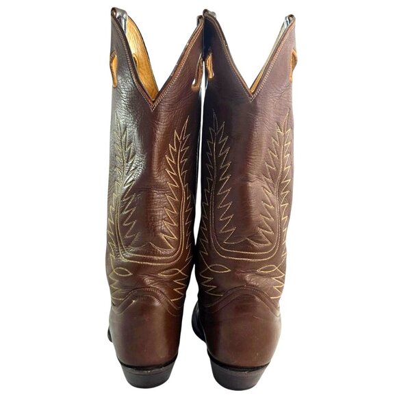Vintage 1960s Tony Lama Brown Leather Western Cowboy Boots Buckaroo Mens 8D